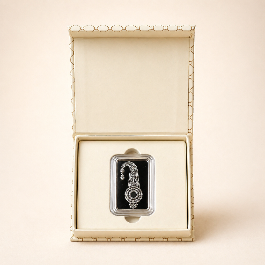 Kalangi Rose Gold Silver Bar with Swarovski Stone — 5 Gram | 999 Pure Silver