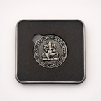3d Ganesh Coin | Antique Finish 999 Pure Silver 19 gm