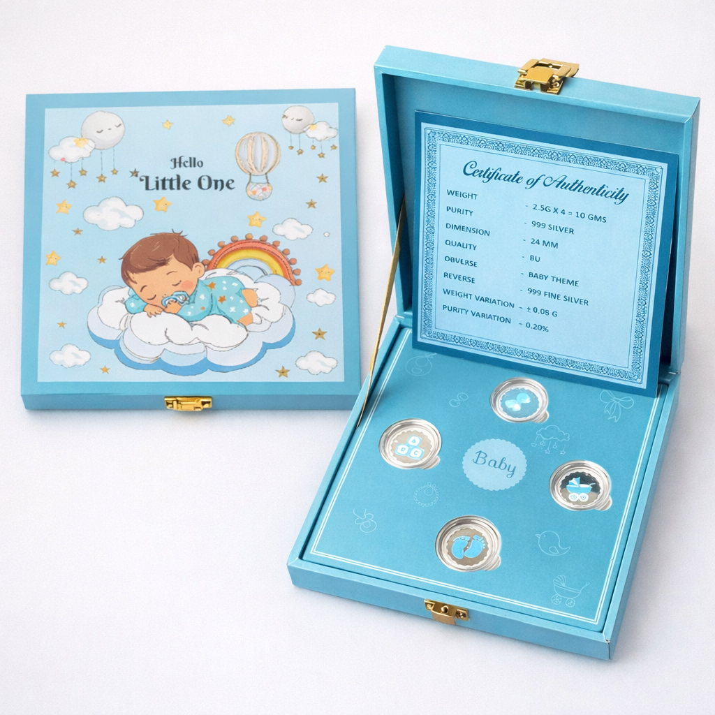 It's a Baby Boy 10gm (2.5 gms x 4 no.)silver coin set