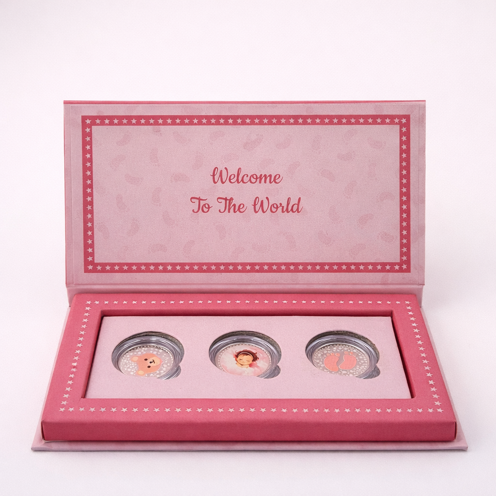 Pure Silver Gift for Newborn Baby Girl 3gm(1*3) 999 Pure Silver with Certificate