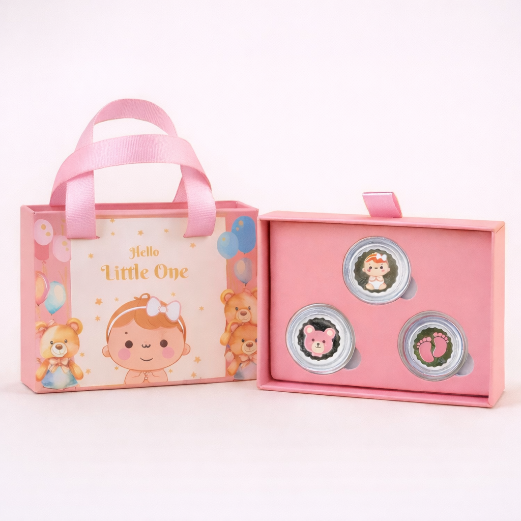 Welcome Baby Girl 7.5 gms(2.5 gms x 3 no. ) Silver Coin Set