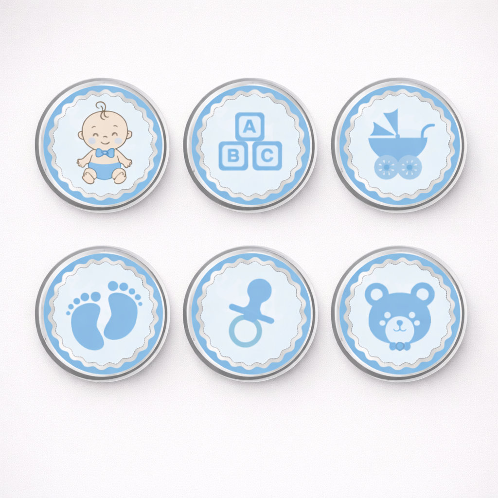 Baby boy 6 gms gift (1gms x 6no.) blue silver coins