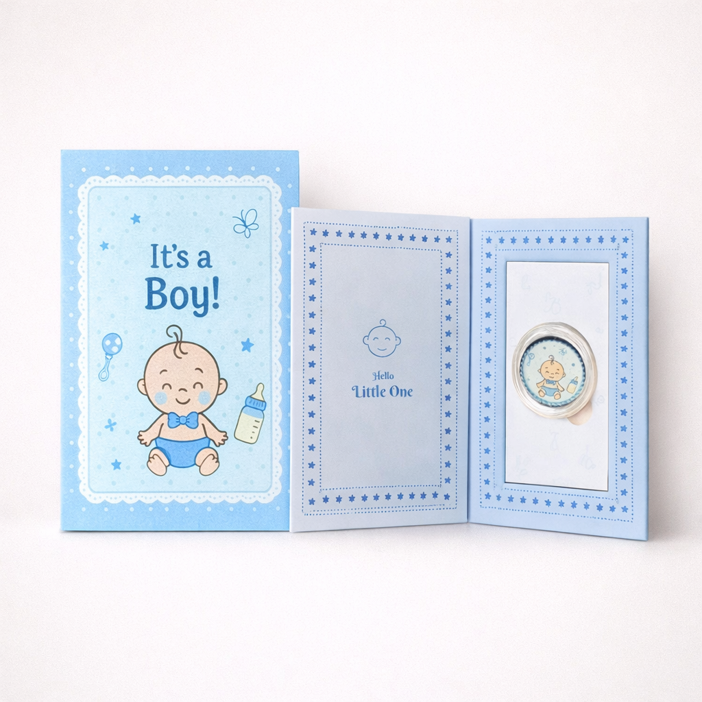 1 Gram 999 Pure Silver Coin | It's a Boy Gift Set