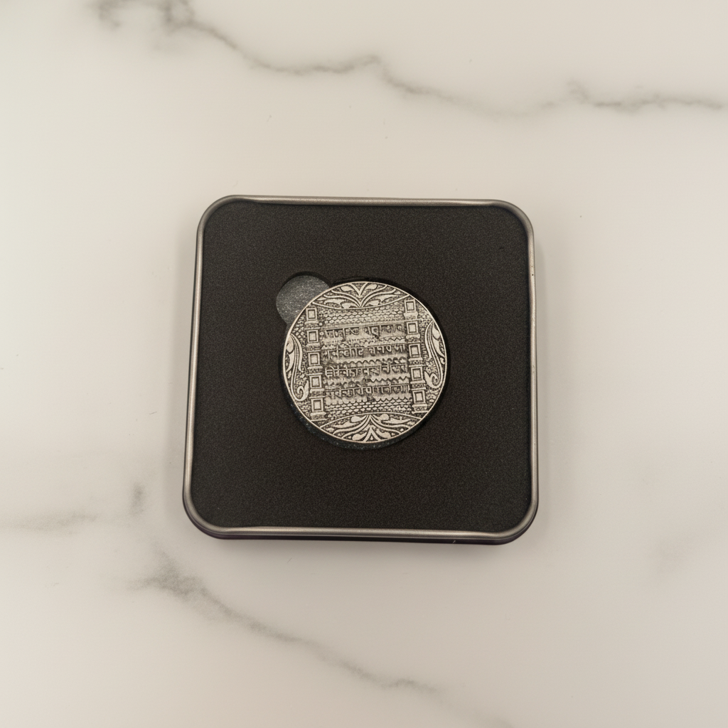 Premium 3D Laxmi Ji Silver Coin – 46g Oxidized Finish