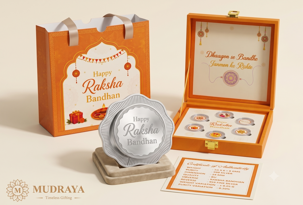 Premium Rakhi Silver Coin Set — 6 Coins of Certified 999 Silver