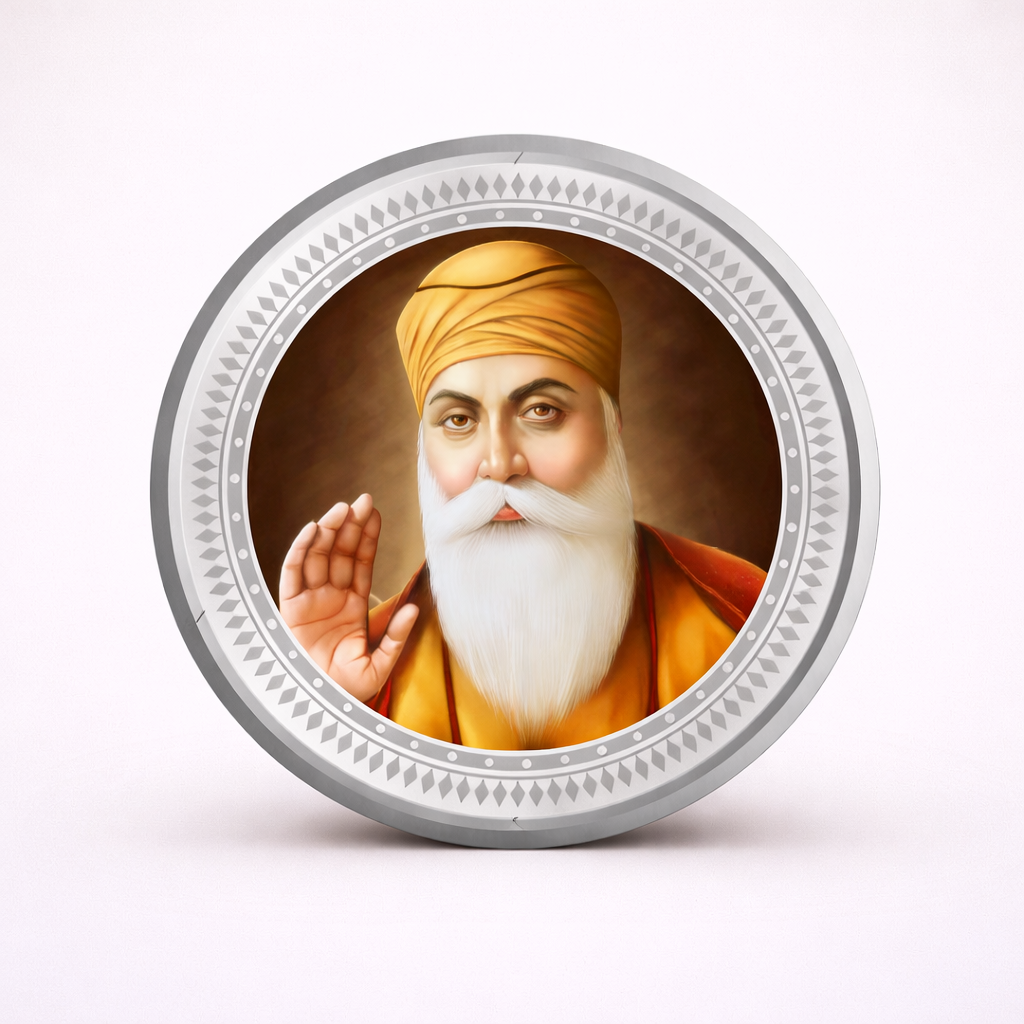 Guru Nanak Dev Ji Pure Silver Coin | 1g | 999 Silver | Founder of Sikhism | Sacred Gift for Gurpurab, Diwali & Baisakhi