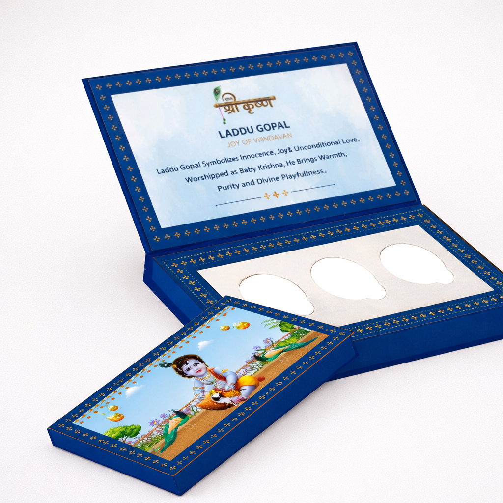 Ladoo Gopal Little Krishna Pure Silver Coin Set | 3 x 1g(3g) | 999 Silver