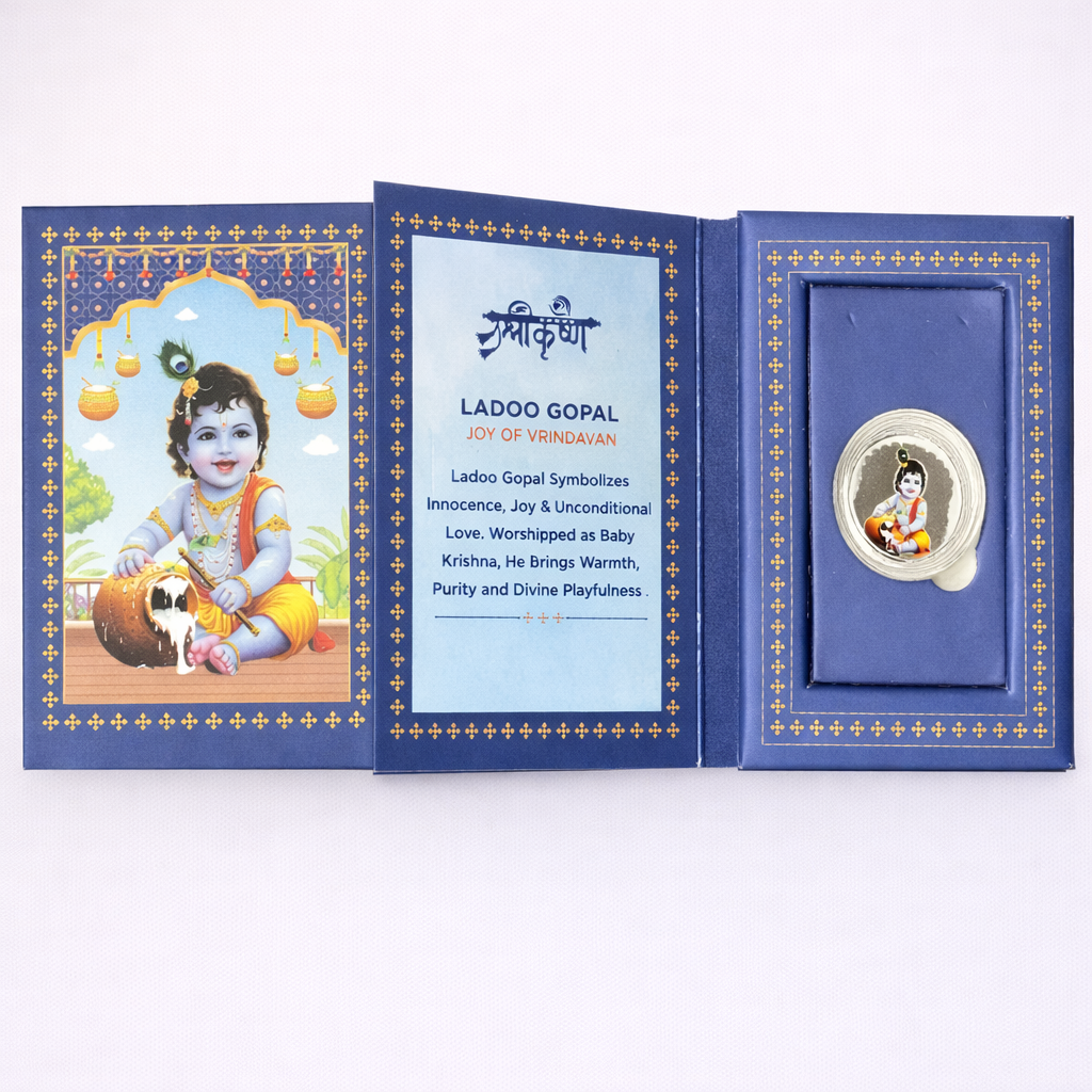 Ladoo Gopal Little Krishna Pure Silver Coin | 1g | 999 Silver