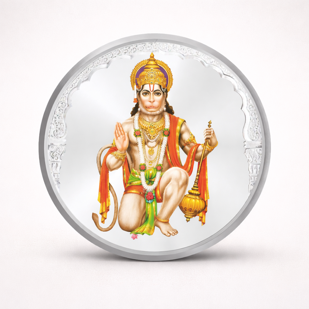 Hanuman Ji Pure Silver Coin | 1g | 999 Silver | Gift of Strength & Devotion | Sacred Gift for Hanuman Jayanti, Jagran & Diwali