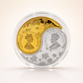 Pure Silver Ganesh Lakshmi Coin | Unique Dual Gold Silver Finish 10g