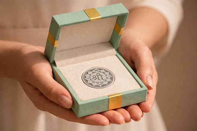 Custom engraved Mudraya silver coins for corporate gifting