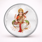 Saraswati Maa Pure Silver Coin | 1g | 999 Silver