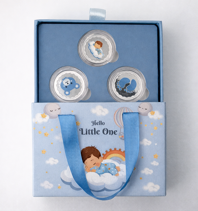 Welcome Baby Boy 7.5 gms (2.5gms X 3 no. ) Silver Coin Set